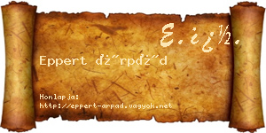 Eppert Árpád névjegykártya